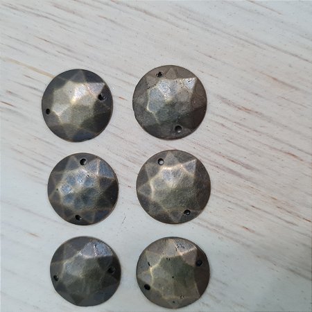 Chaton Redondo 20mm - Pacote com 26 unidades-  Ouro Velho