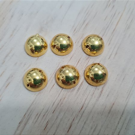 Chaton Redondo 12mm - Pacote com 26 unidades-  Ouro