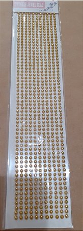Cartela 1/2 perola -4mm - cor ouro