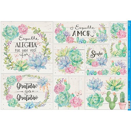 PD-0920 - LITOARTE DECOUPAGE - SUCULENTAS
