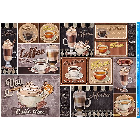 PD-0430 - PAPEL PARA DECOUPAGE - CAFÉ RETRÔ/VINTAGE