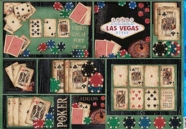 PD-0911 - PAPEL PARA DECOUPAGE - BARALHO