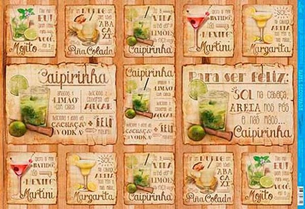 PD-0980 - PAPEL PARA DECOUPAGE - CAIPIRINHA