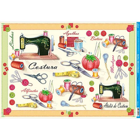 PD-0014 - PAPEL PARA DECOUPAGE - COSTURA