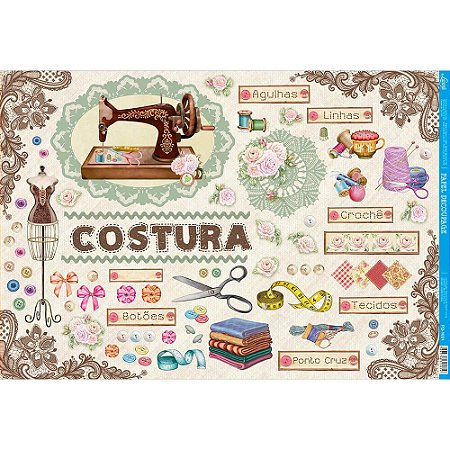 PD-1031 - PAPEL PARA DECOUPAGE - COSTURA III