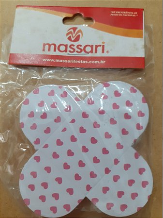 Forminha para docinhos - Branco com coração rosa