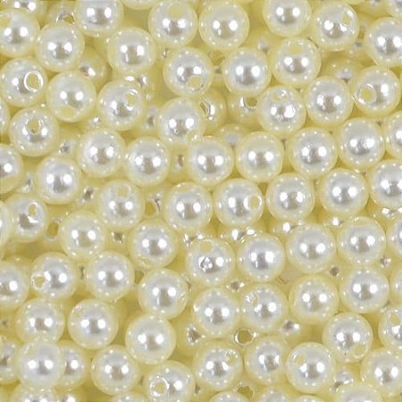 Perola Abs 8mm Furo Passante creme 25g