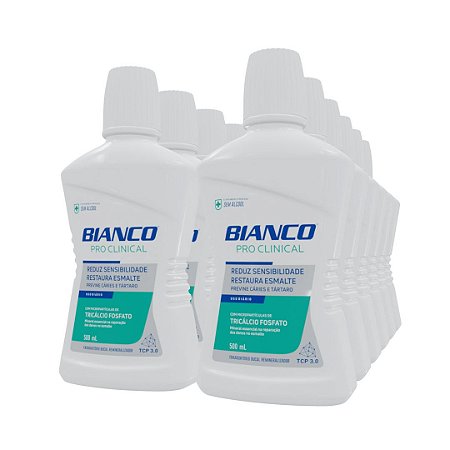 1 Dúzia de Enxaguante Bucal Bianco Pro Clinical (500ml)