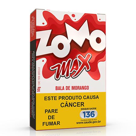 FUMO PARA NARGUILE ZOMO MAX BALA DE MORANGO 50g