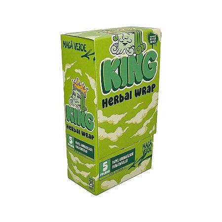 HERBAL WRAP KING BLUNT MAÇÃ VERDE KING SIZE REGULAR - DISPLAY COM 25 BAGS