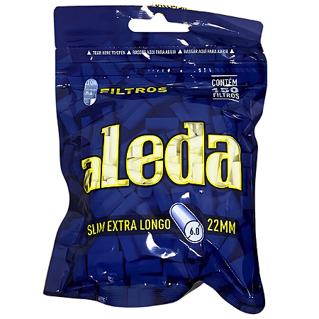 FILTRO DE ACETATO ALEDA BLUE LONG SLIM SIZE 6,0MM X 22MM 150 FILTROS/BAG