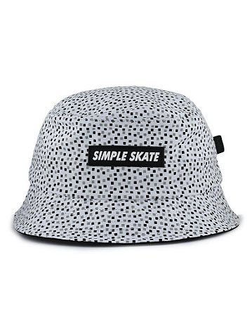 Bucket Hat Simple Pixels White