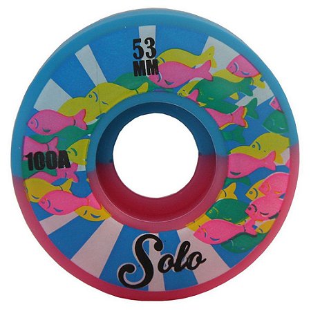 Roda Skate Solo Peixes 53 mm - Rosa e Azul