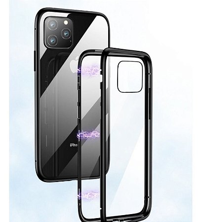 Capa Case Magnético iPhone 11 Pro Max Borda Preta + Película de Vidro 3D -  Pix Prime
