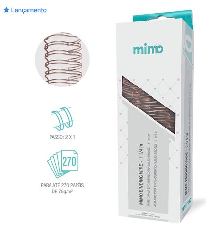 Wire-o - Ouro Rose -1 1/4" - Mimo Binding - 12 Un