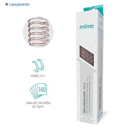 Wire-o - Ouro Rose -3/4" - Mimo Binding - 20 Un