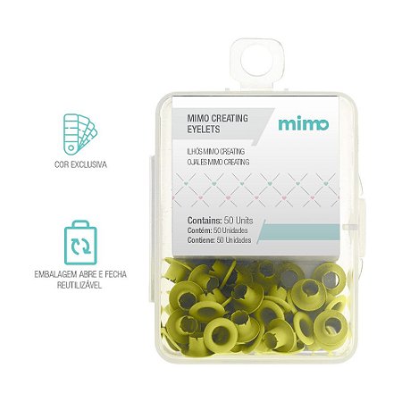 Ilhos Mimo Creating - Redondo - Amarelo Candy - 4,5 mm - 50 Unids
