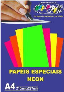 Papel Neon - Kit com 4 cores vibrantes - OffPaper