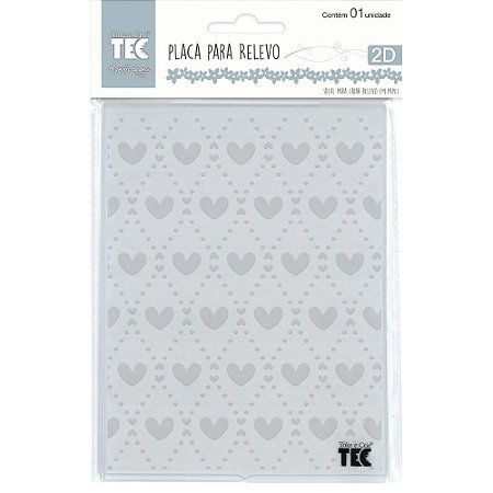 Placa de Relevo 75mm x 127mm - Mini Corações - Toke e Crie