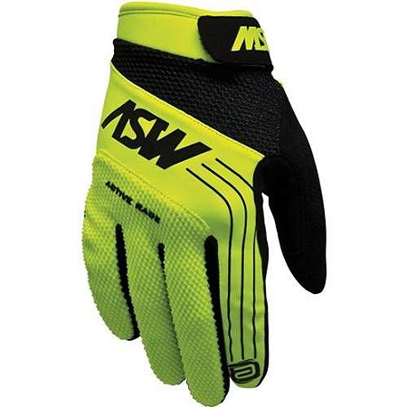 LUVA MOTOCROSS TRILHA ASW ACTIVE AMARELO FLUO PRETO TAM G