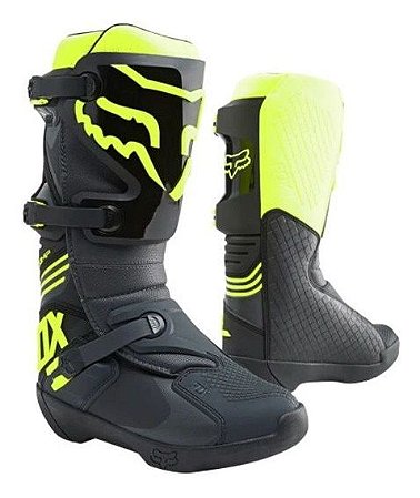 BOTA MOTOCROSS FOX MX COMP PRETO AMARELO TAM 12 ( 43/44 BR )