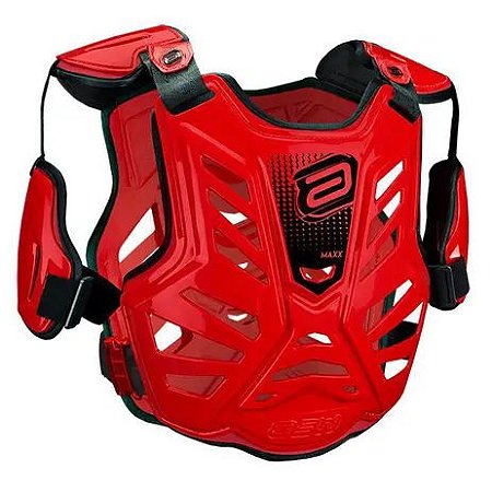 COLETE MOTOCROSS TRILHA VELOCROSS ASW MAXX VERMELHO PRETO