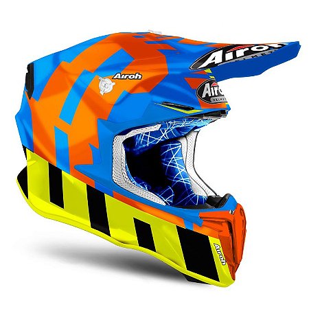 CAPACETE AIROH TWIST 2.0 FRAME AZUL AMARELO MATT TAM 58