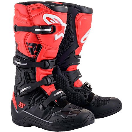 BOTA MOTOCROSS ALPINESTARS TECH 5 PRETO VERMELHO 12 (43/44)