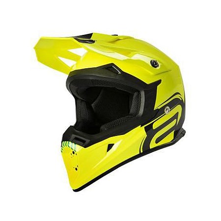 CAPACETE MOTOCROSS ASW CORE LEGACY AMARELO FLUO AQUA TAM 62