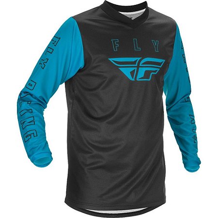 CAMISA FLY F16 2021 MOTOCROSS TRILHA AZUL PRETO TAM GG