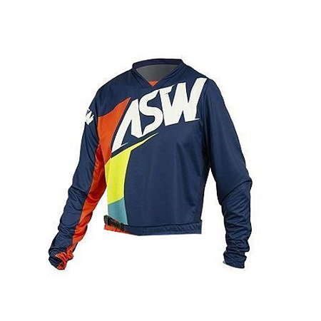 CAMISA MOTOCROSS TRILHA ASW IMAGE FORCE 21 AZUL ESCURO TAM M