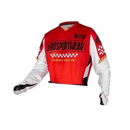 CAMISA MOTOCROSS TRILHA  ASW IMAGE KNIGHT 21 VERMELHO TAM M