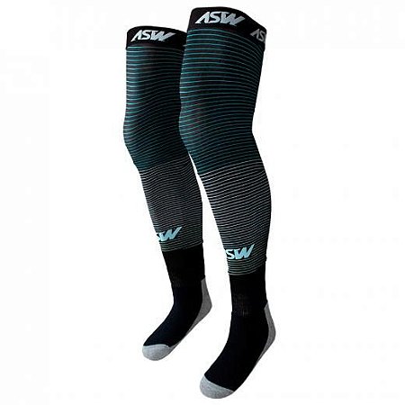 MEIA MEIAO MOTOCROSS TRILHA ASW BRACE STRIPES PRETO TAM M