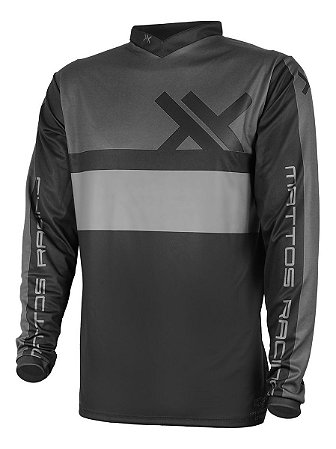 CAMISA MOTOCROSS MATTOS RACING ASSIMILATE CINZA E PRETO M