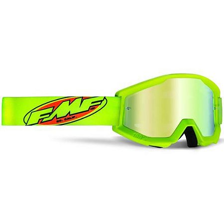 OCULOS MOTOCROSS FMF POWERCORE CORE AMARELO FLUO ESPELHADO