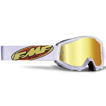 OCULOS MOTOCROSS FMF POWERCORE CORE BRANCO ESPELHADO