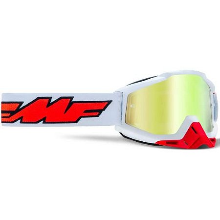 OCULOS MOTOCROSS FMF POWERBOMB ROCKET BRANCO ESPELHADO