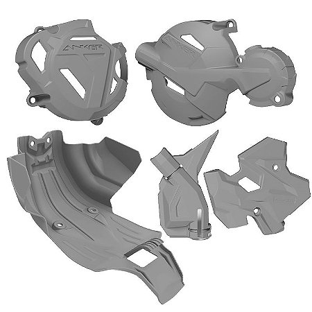 KIT II PROTETORES CRF 250F CINZA ANKER