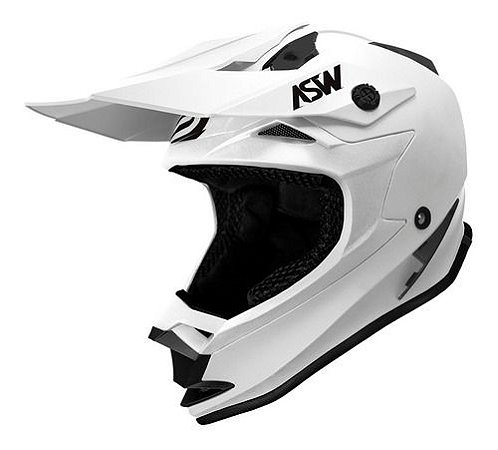 CAPACETE MOTOCROSS TRILHA ASW FUSION BRIGADE BRANCO PRETO 58