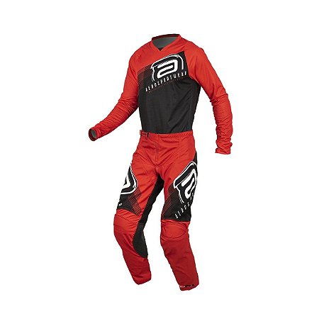 CONJUNTO MOTOCROSS ASW IMAGE SPARK 22 VERMELHO PRETO 50/GG