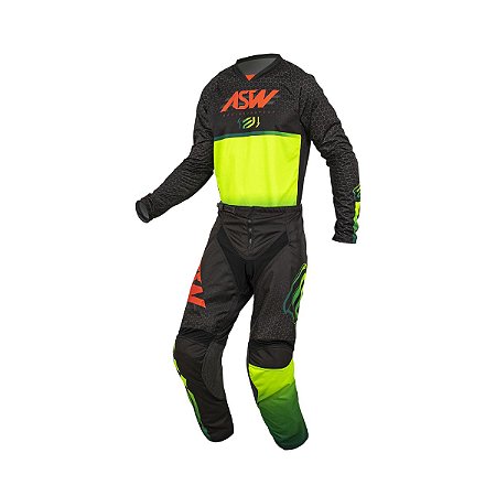 CONJUNTO MOTOCROSS ASW IMAGE CODE 22 PRETO 44/G