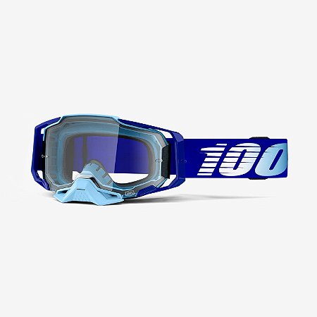 Oculos Motocross Enduro Trilha 100% Armega Transparente Azul