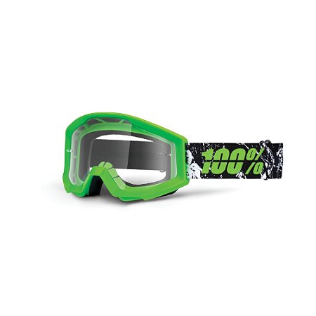 OCULOS  Motocross Enduro Trilha 100% STRATA CRISTAL  ARKON VERDE