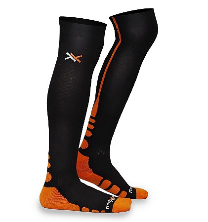 MEIA MOTOCROSS TRILHA MATTOS RACING MX PRETO/LARANJA M