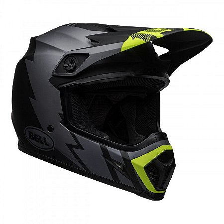 CAPACETE BELL MX 9 MIPS STRIKE MATTE PRETO HI VIZ TAM 60