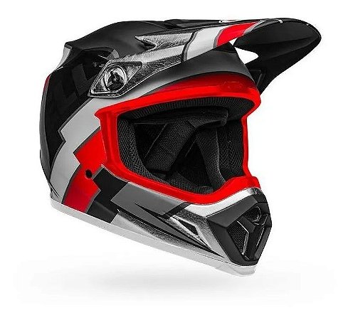 CAPACETE BELL MX 9 MIPS TWITCH MATTE PRETO E VERMELHO 58