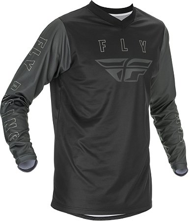 CAMISA FLY F16 2021 MOTOCROSS TRILHA PRETO CINZA TAM GG