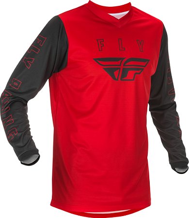 CAMISA FLY F16 2021 MOTOCROSS TRILHA VERMELHO PRETO TAM GG