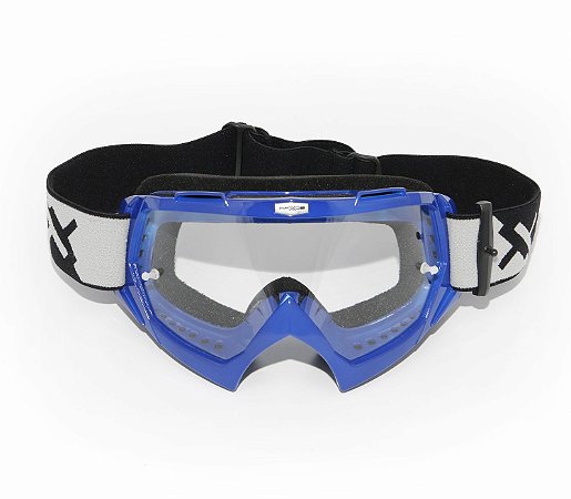 OCULOS MOTOCROSS TRILHA MATTOS RACING COMBAT CRISTAL AZUL