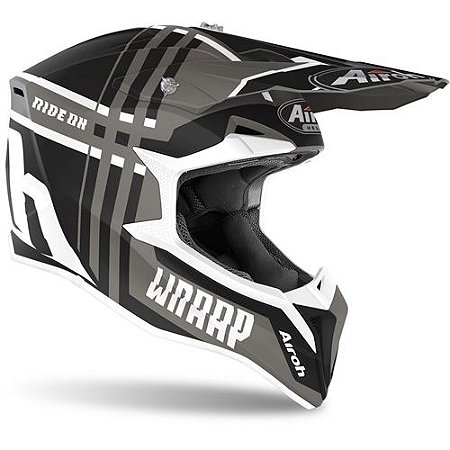 CAPACETE AIROH MOTOCROS WRAAP BROKEN  ANTHRACITE MATT TAM 58